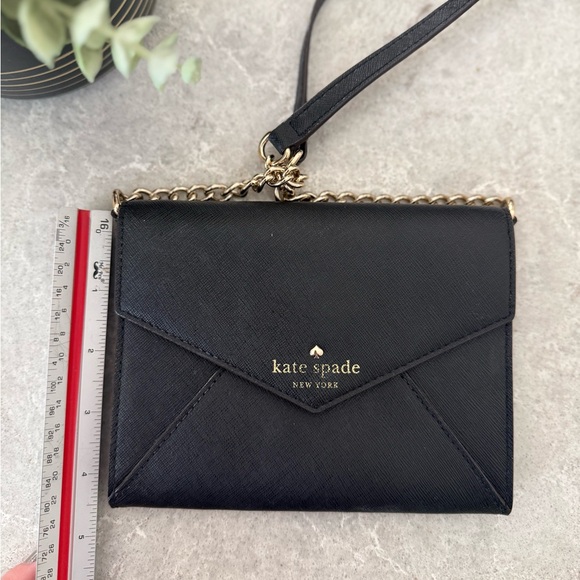 Kate Spade Black Envelope Crossbody with Gold Chain - Picture 6 of 6